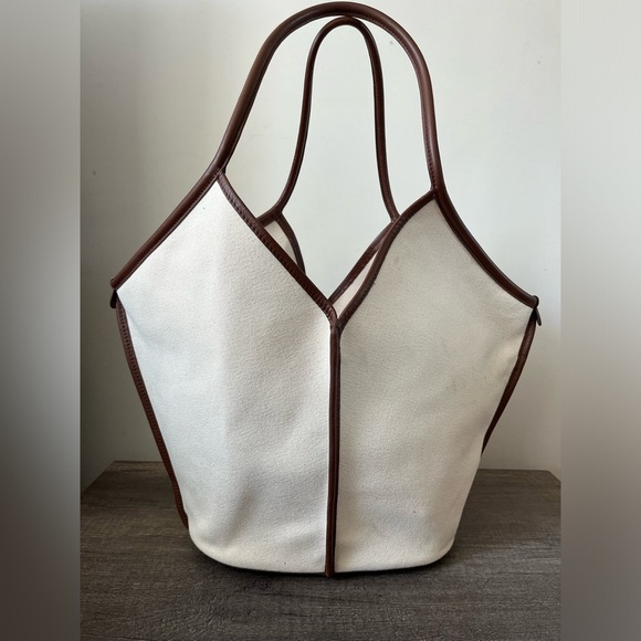 HEREU Calella canvas & leather tote bag - Picture 3 of 16